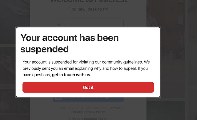 how long does pinterest suspension last